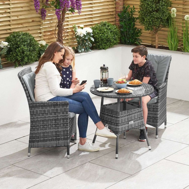 Nova Garden Furniture Sienna Grey 2 Seat 75m Round Bistro Set