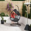 Nova Garden Furniture Grey Rattan Single Hanging Egg Chair