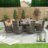 Nova Garden Furniture Ruxley Brown 8 Seat 2m x 1.2m Oval Dining Set