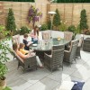 Nova Garden Furniture Ruxley Brown 8 Seat 2m x 1.2m Oval Dining Set