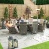 Nova Garden Furniture Ruxley Brown 8 Seat 2m x 1.2m Oval Dining Set