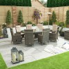 Nova Garden Furniture Ruxley Brown 8 Seat 2m x 1.2m Oval Dining Set