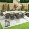 Nova Garden Furniture Ruxley Brown 8 Seat 2m x 1.2m Oval Dining Set