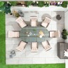 Nova Garden Furniture Ruxley Brown 8 Seat 2m x 1.2m Oval Dining Set