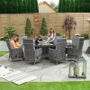 Nova Garden Furniture Ruxley Grey 8 Seat 2m x 1.2m Oval Dining Set