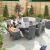 Nova Garden Furniture Ruxley Grey 8 Seat 2m x 1.2m Oval Dining Set