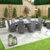 Nova Garden Furniture Ruxley Grey 8 Seat 2m x 1.2m Oval Dining Set