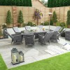 Nova Garden Furniture Ruxley Grey 8 Seat 2m x 1.2m Oval Dining Set