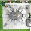 Nova Garden Furniture Ruxley Grey 8 Seat 2m x 1.2m Oval Dining Set
