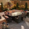 Nova Garden Furniture Ruxley Brown 8 Seat  2m x 1.2m Oval Dining Set With Fire Pit