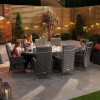 Nova Garden Furniture Ruxley Grey 8 Seat  2m x 1.2m Oval Dining Set With Fire Pit