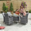 Nova Garden Furniture Sienna Grey 6 Seat 1.35m Round Dining Set With Ice Bucket