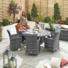 Nova Garden Furniture Sienna Grey 6 Seat 1.35m Round Dining Set With Ice Bucket