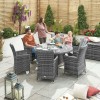 Nova Garden Furniture Sienna Grey 6 Seat 1.35m Round Dining Set With Ice Bucket