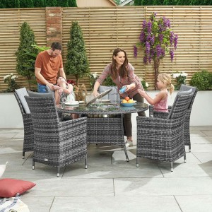 Nova Garden Furniture Sienna Grey 6 Seat 1.35m Round Dining Set With Ice Bucket Nova Garden Furniture Sienna Grey 6 Seat 1.35m Round Dining Set With Ice Bucket