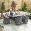 Nova Garden Furniture Sienna Grey 6 Seat 1.8m x 1.2m Oval Dining Set With Ice Bucket