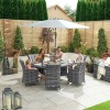 Nova Garden Furniture Sienna Grey 6 Seat 1.8m x 1.2m Oval Dining Set With Ice Bucket