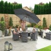 Nova Garden Furniture Sienna Grey 6 Seat 1.8m x 1.2m Oval Dining Set With Ice Bucket