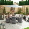 Nova Garden Furniture Sienna Grey 6 Seat 1.8m x 1.2m Oval Dining Set With Ice Bucket