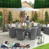 Nova Garden Furniture Sienna Grey 8 Seat 1.8 Round Dining Set With Ice Bucket