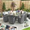 Nova Garden Furniture Sienna Grey 8 Seat 1.8 Round Dining Set With Ice Bucket