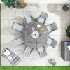 Nova Garden Furniture Sienna Grey 8 Seat 1.8 Round Dining Set With Ice Bucket