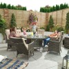 Nova Garden Furniture Ruxley Brown 6 Seat 1.35m Round Dining Set With Ice Bucket