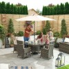 Nova Garden Furniture Ruxley Brown 6 Seat 1.35m Round Dining Set With Ice Bucket