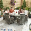 Nova Garden Furniture Ruxley Brown 6 Seat 1.35m Round Dining Set With Ice Bucket