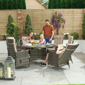 Nova Garden Furniture Ruxley Brown 6 Seat 1.35m Round Dining Set With Ice Bucket Nova Garden Furniture Ruxley Brown 6 Seat 1.35m Round Dining Set With Ice Bucket