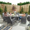 Nova Garden Furniture Ruxley Grey 6 Seat 1.35m Round Dining Set With Ice Bucket