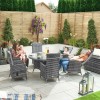 Nova Garden Furniture Ruxley Grey 6 Seat 1.35m Round Dining Set With Ice Bucket