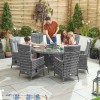 Nova Garden Furniture Ruxley Grey 6 Seat 1.35m Round Dining Set With Ice Bucket