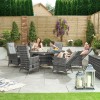 Nova Garden Furniture Ruxley Grey 6 Seat 1.8m x 1.2m Oval Dining Set With Ice Bucket