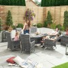 Nova Garden Furniture Ruxley Grey 6 Seat 1.8m x 1.2m Oval Dining Set With Ice Bucket