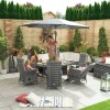 Nova Garden Furniture Ruxley Grey 6 Seat 1.8m x 1.2m Oval Dining Set With Ice Bucket