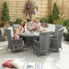 Nova Garden Furniture Ruxley Grey 6 Seat 1.8m x 1.2m Oval Dining Set With Ice Bucket