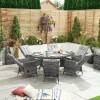 Nova Garden Furniture Ruxley Grey 6 Seat 1.8m x 1.2m Oval Dining Set With Ice Bucket