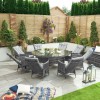 Nova Garden Furniture Ruxley Grey 8 Seat 1.8m Dining Set With Ice Bucket