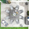 Nova Garden Furniture Ruxley Grey 8 Seat 1.8m Dining Set With Ice Bucket