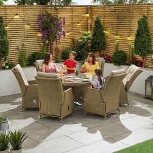 Nova Garden Furniture Carolina Willow Rattan 6 Seat Round Dining Set with Ice Bucket Nova Garden Furniture Carolina Willow Rattan 6 Seat Round Dining Set with Ice Bucket