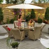 Nova Garden Furniture Carolina Willow Rattan 6 Seat Round Dining Set with Ice Bucket