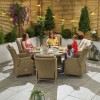 Nova Garden Furniture Carolina Willow Rattan 6 Seat Round Dining Set with Ice Bucket