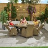 Nova Garden Furniture Carolina Willow Rattan 6 Seat Round Dining Set with Ice Bucket