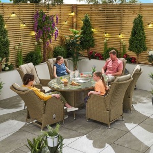 Nova Garden Furniture Carolina Willow Rattan 6 Seat Oval Dining Set with Ice Bucket