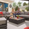 Nova Garden Furniture San Marino Grey Aluminium Corner Sofa Set With Coffee Table