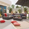Nova Garden Furniture San Marino Grey Aluminium Corner Sofa Set With Coffee Table