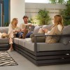 Nova Garden Furniture San Marino Grey Aluminium Corner Sofa Set With Coffee Table