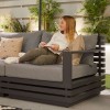 Nova Garden Furniture San Marino Grey Aluminium Corner Sofa Set With Coffee Table