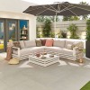 Nova Garden Furniture San Marino White Aluminium Corner Sofa Set With Coffee Table